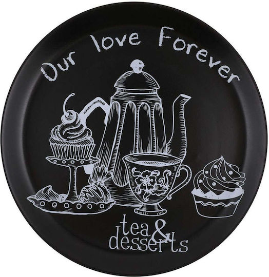 Hermia Serving Platter Black with Diameter 28cm