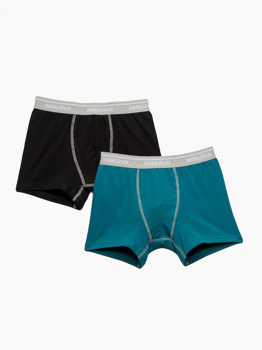 Minerva Boxer Minerva 9642065 Set of Kids' Boxers Black-petrol 2pcs