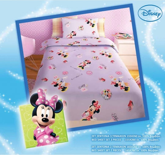 Sunshine Комплект чаршафи Единично Памучни Princess Lila 160x260см 2бр
