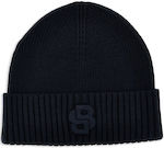 Boss Beanie Unisex Σκούφος Πλεκτός σε Μπλε χρώμα