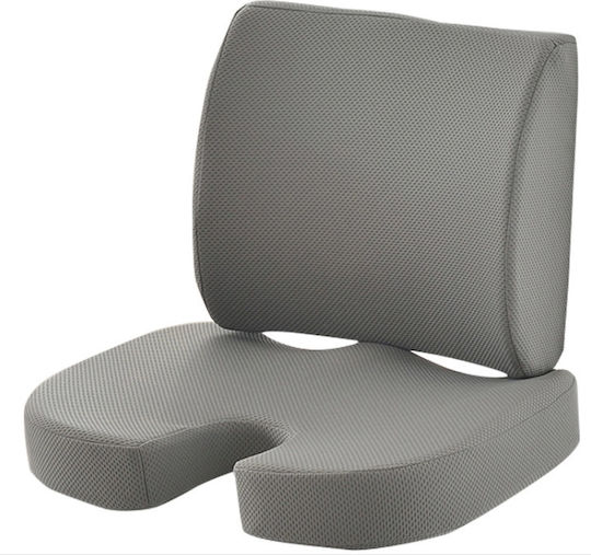 SuperOrtho Durable Lumbar Seat Pillow with Memory Foam in Gray Color MS Max Grey