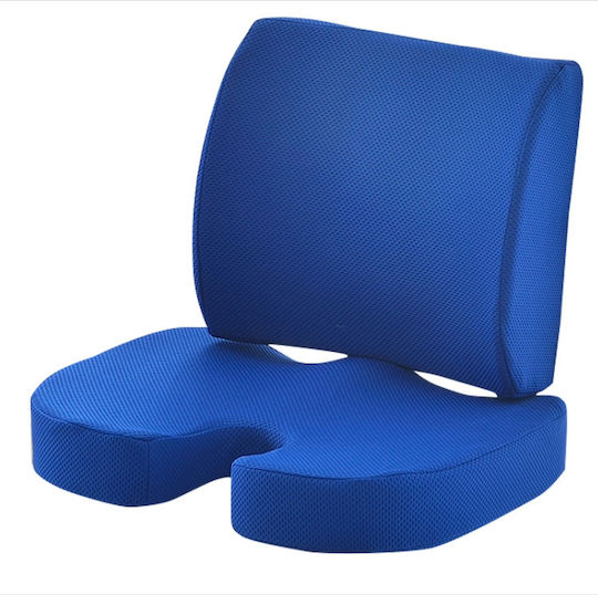 SuperOrtho Durable Lumbar Μαξιλάρι Καθίσματος με Memory Foam σε Μπλε χρώμα MS Max Blue