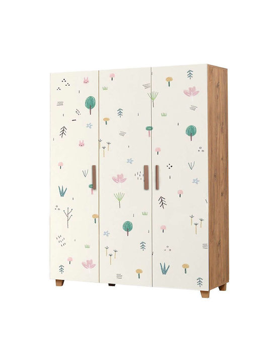 Drei Türen Schrank Bunt 120x48x189cm
