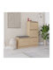 Dude Wooden Shoe Cabinet Beige with Tilting Shelves L105xW26xH118.5cm