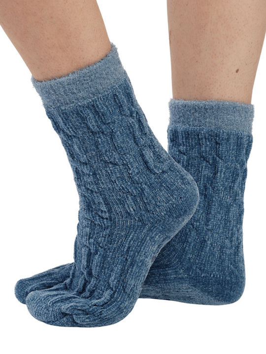 Noidinotte Damen Einfarbige Socken Sky Blue 1Pack