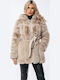 Women's Short Fur Beige