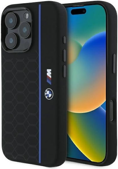 BMW Silicone Hexagon Blue Line Magsafe Umschlag Rückseite Kunststoff / Silikon Schwarz (iPhone 17 Pro Max / iPhone 17 Pro / iPhone 16 Pro Max)