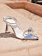 Silver High Heels with Strap Genesis