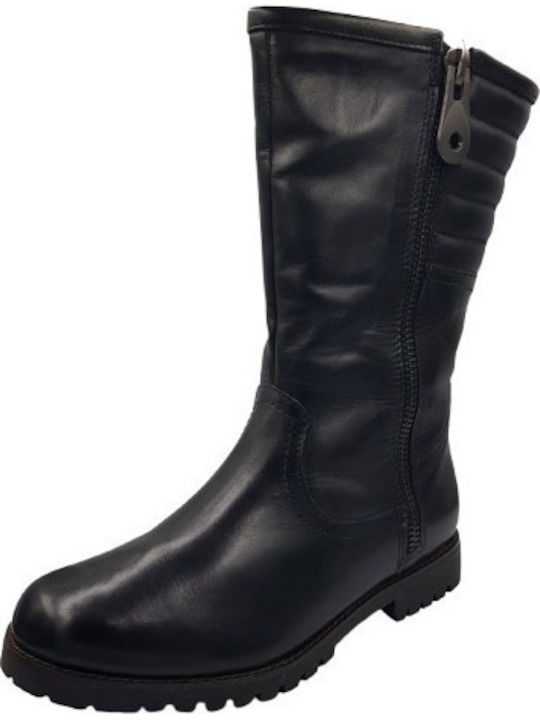 Leder Damenstiefel Schwarz