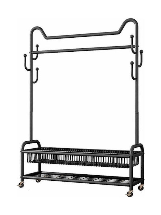 Viosarp Rollbar Kleiderständer Schwarz 100x40x170cm