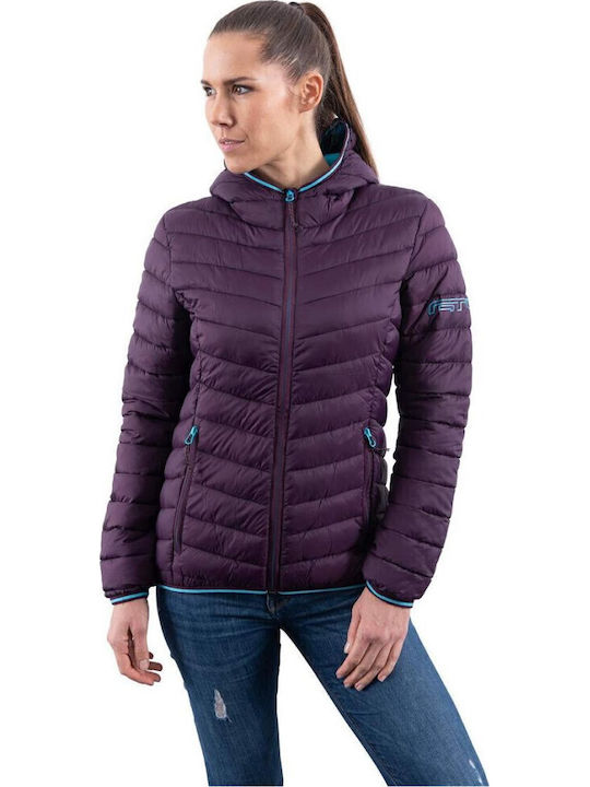 Scurtă Jachetă de femei Puffer Plum