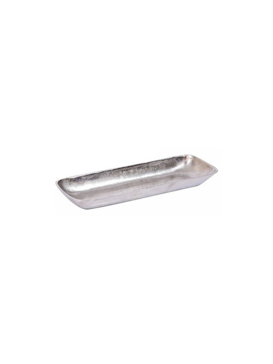 Set de 4 Platouri Decorative din Aluminiu Zack Argintii 023598 Aluminiu