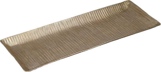 Thread Decorative Aluminum Platter Champagne Set of 4 Pcs 014930 Aluminum