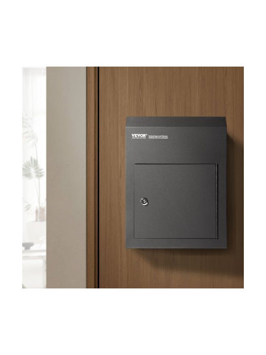 Vevor Κουτί Ρίψης Κλειδιών 12x6x16" Κλειδαριά Μαύρο Cqxbx12616inyug59v0
