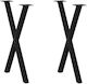 Dining Table Legs X Shape 2 Pieces Black 60x72-73 Cm Steel Black 4012912