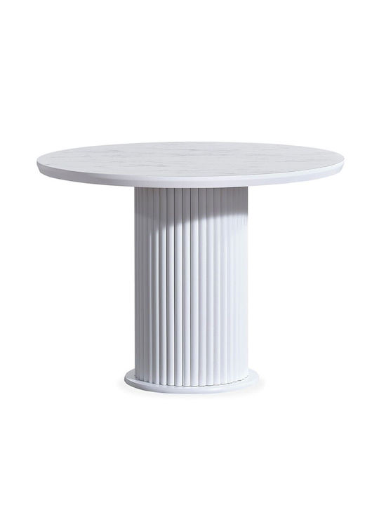 Aqua Round Table Wooden White 100x100x75cm