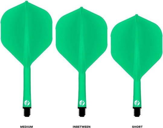 Shot Flight Deck One Piece Green Medium No.2 Feathers for Darts, Φτερά για Βελάκια Darts