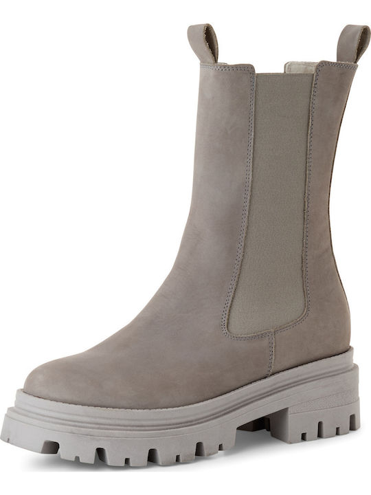 Leder Stiefeletten Damen Gray