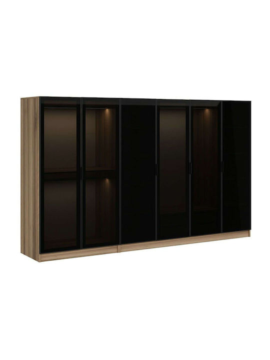 Sechs Türen Kleiderschrank Kale Black-oak 270x5...