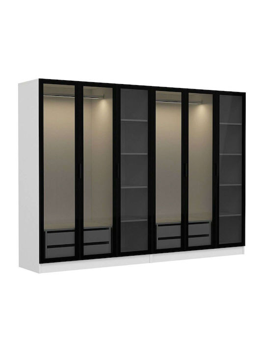 Sechs Türen Kleiderschrank Kale White-black 270...