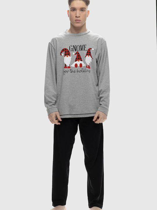 Galaxy Men s Winter Pajamas Set Grey Melange 790 24