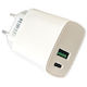 GRAB N GO Φορτιστής Χωρίς Καλώδιο με Θύρα USB-A και Θύρα USB-C 20W Power Delivery Λευκός (GNG370)