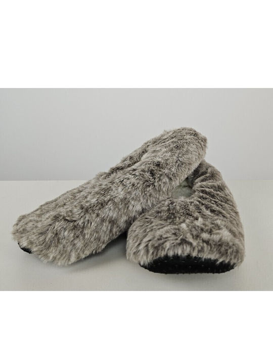 Winter Damen Hausschuhe mit Fell Gray