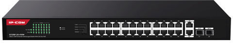 IP-COM G1128P-24-410W Unverwaltet L2 Power over Ethernet Switch mit 24 Ports Gigabit (1Gbps) Ethernet und 2 SFP Ports