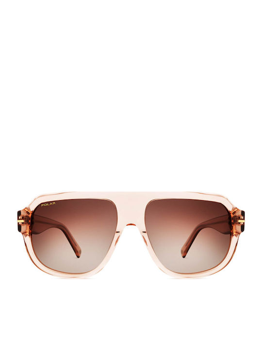 Polar Unisex Sunglasses with Pink Plastic Frame and Brown Gradient Polarized Lens Pgold-harris-15
