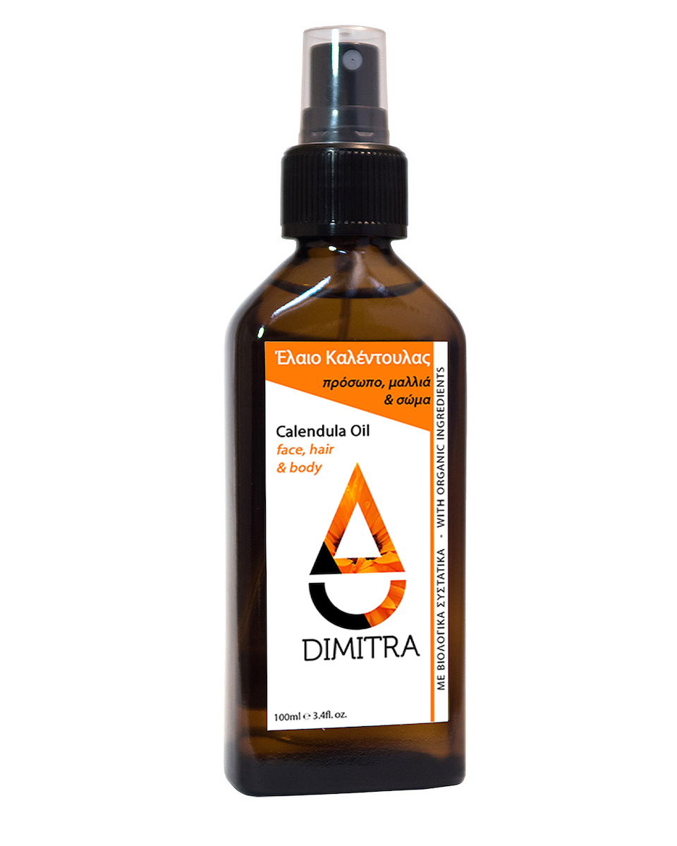 Dimitra Βιολογικό και Ξηρό Έλαιο Καλέντουλας για Πρόσωπο, Μαλλιά και Σώμα 100ml