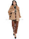 Women's Short Fur Camel