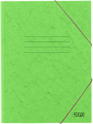 Efo Prespan File Folder with Rubber Band and Elastic Green