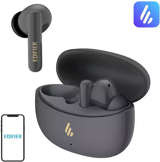 Edifier X5 Pro In-ear Bluetooth Handsfree Ακουστικά με Αντοχή στον Ιδρώτα και Θήκη Φόρτισης Γκρι