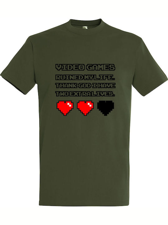 kirikoko Video T-shirt Khaki Cotton