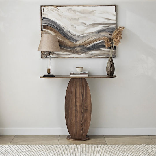 Elliptical Console 552nos2495 100x30x81cm Walnut Particleboard Melamine