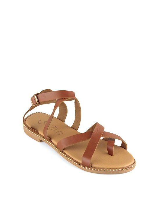 Camel Leather Handmade Flat Sandal