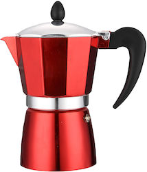 Rosberg Cafetieră Pentru Plită Espresso Roșie Rosberg Cafetieră Pentru Plită Espresso Roșie