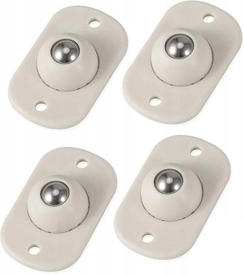 Set 4 Self-adhesive Furniture Casters Zola Universal White 4.5x2.8x2 Cm
