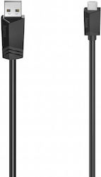 HAMA 00200609 Regular USB 2.0 σε micro USB 3m Μαύρο