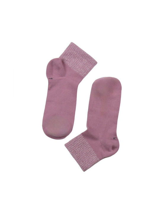 Pink Cotton Glitter Socks