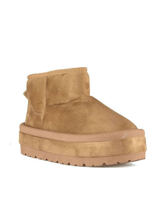 Silia D Suede Women's Ankle Boots with Fur Brown