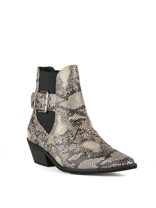 Cowboy Ankle Boot Buckle Animal Print