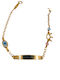 Velegrakis Kids Bracelet ID from Gold 14K with Baby Girl, Crown & Evil Eye