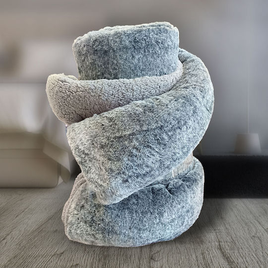 TnS Super Soft Furry Single Blanket 160x220cm Gray