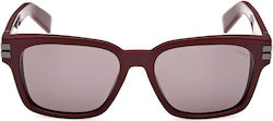 Zegna Sunglasses Burgundy with Acetate Frame & Burgundy Lens