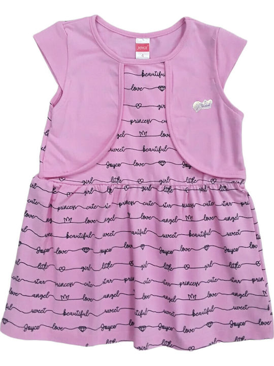 Joyce Rochie pentru Copii Mâneca scurta Roz