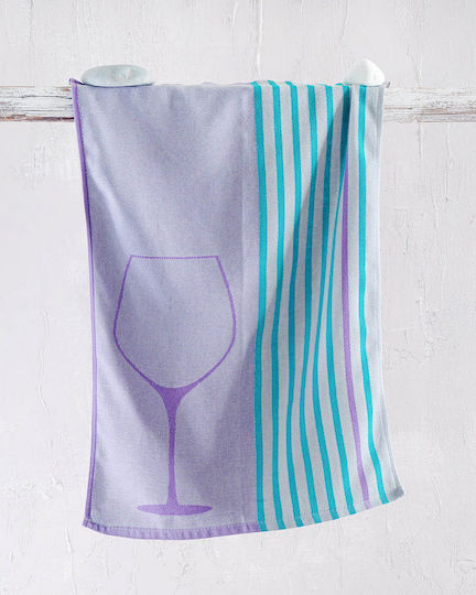 Rythmos Acan Towel from 100% Cotton in Blue Color 50x70cm