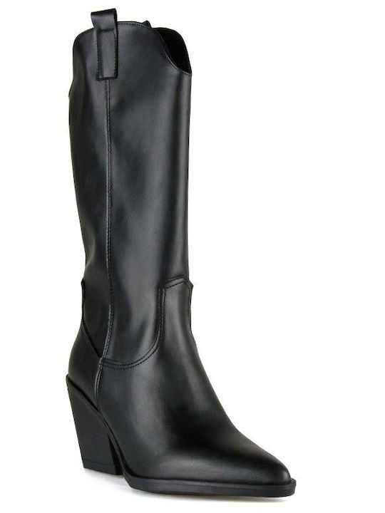 Black Leather Cowboy Boot