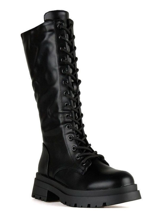 Black Lace-Up Boot