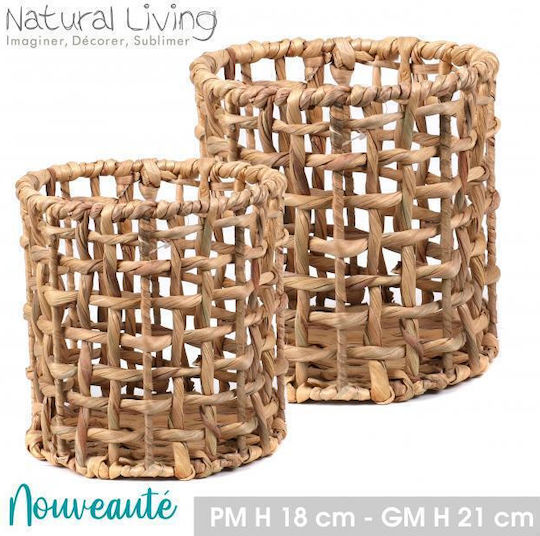 Σετ Καλάθια Αποθήκευσης 2 Τμχ 18 Cm 21 Cm Natural Living 54640